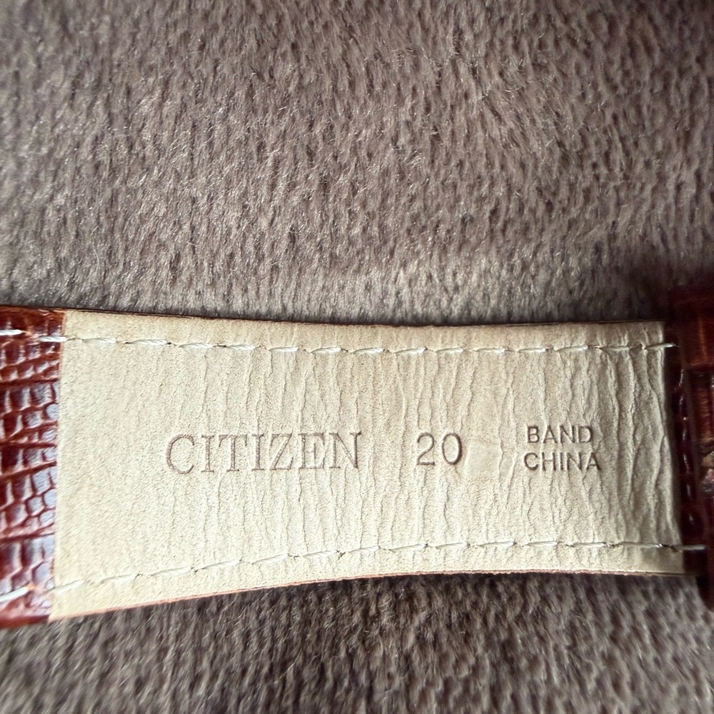 Citizen Eco-Drive Gold Case Brown Strap Watch - Picture 6 of 9